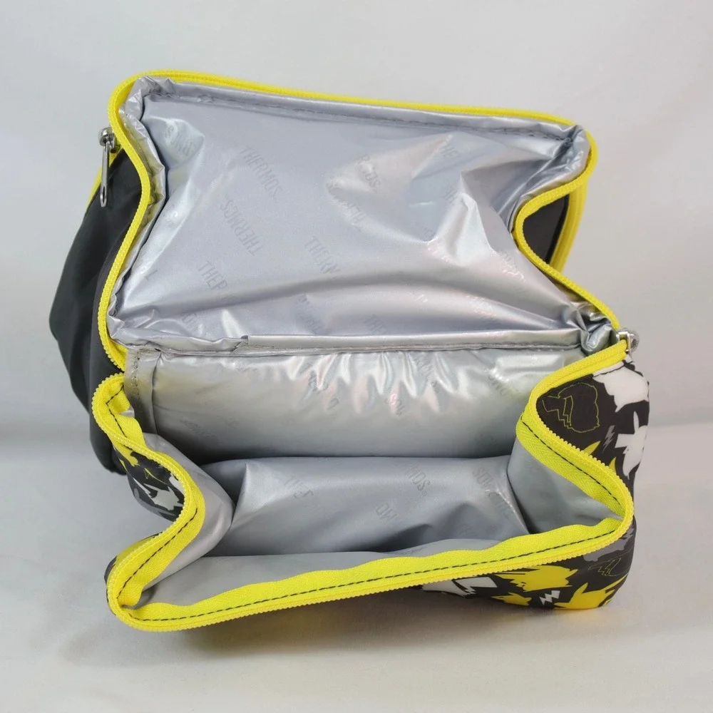 Thermos x Pokémon Pikachu Black & Yellow Dual Pocket Insulated Lunch Bag - NEW